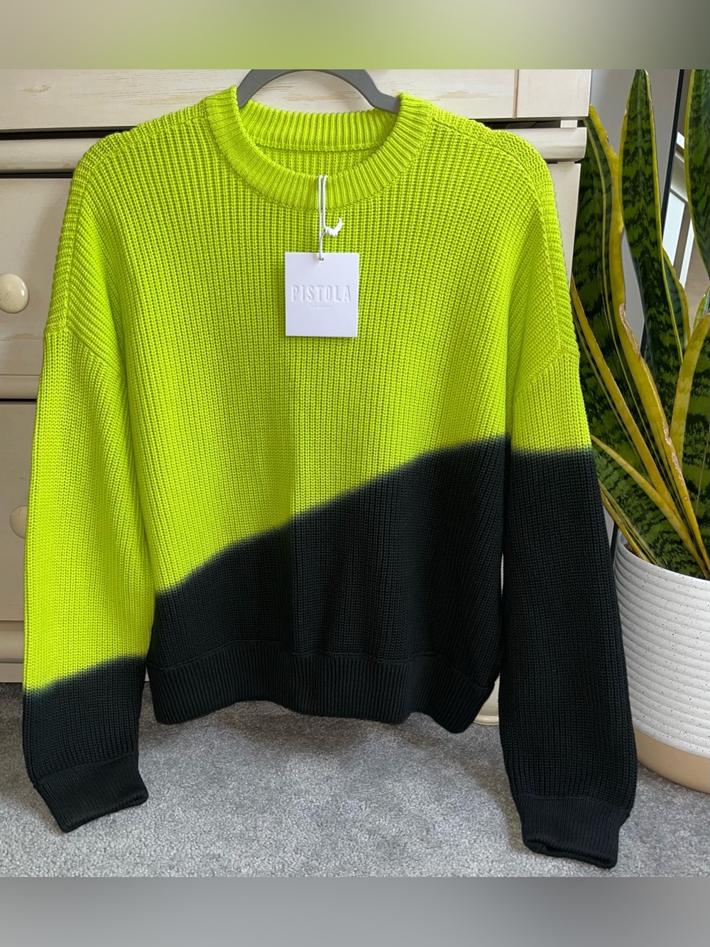 NWT Pistola Arden Chevron Colorblock Sweater S but Oversized